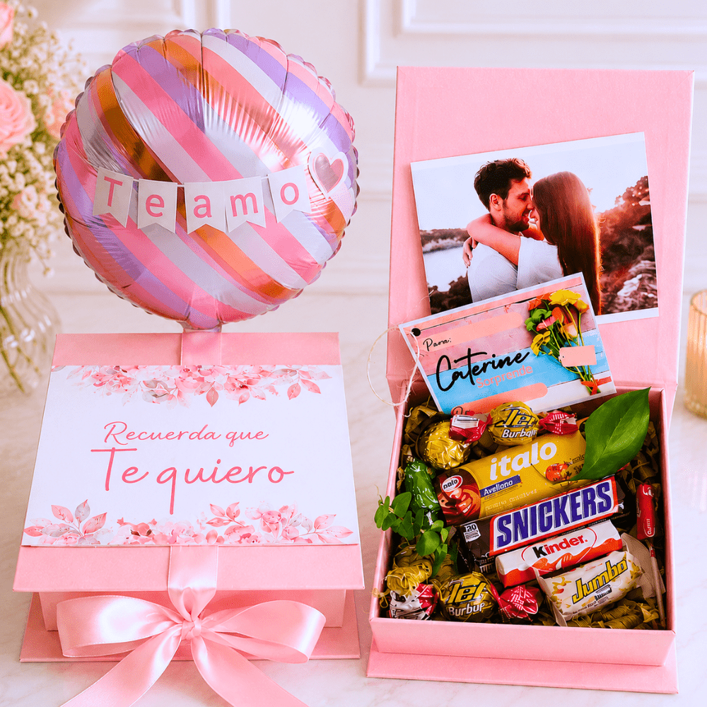 ESTUCHE DULCE MENSAJE Y GLOBO MUJER