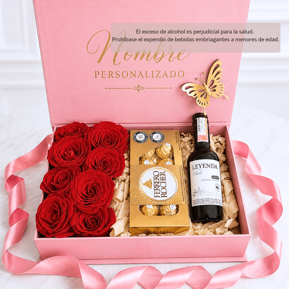 COFFRE LUXURY Y ROSAS MUJER CUMPLEAÑOS